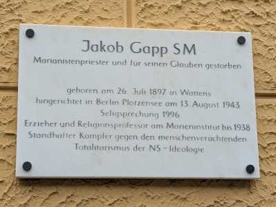 Gedenktafel für Jakob Gapp